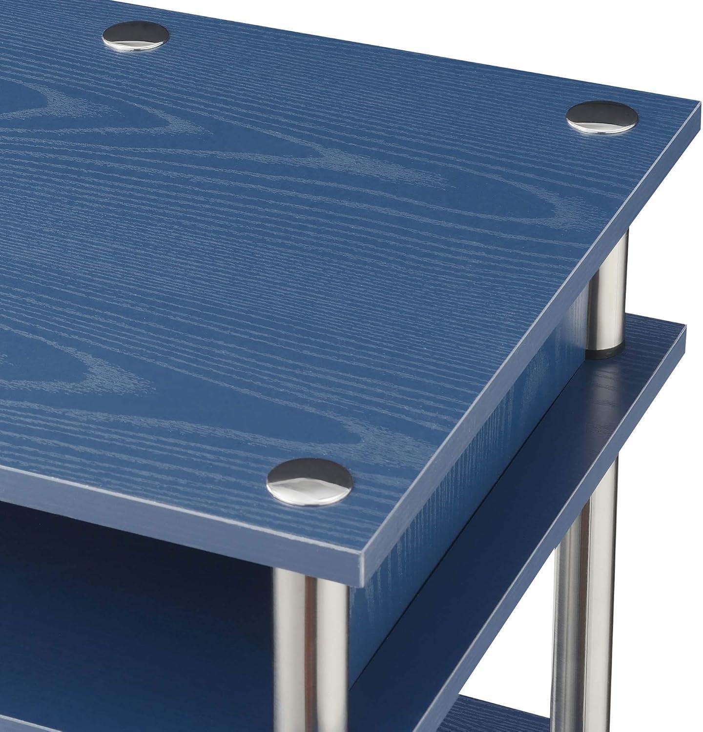 Convenience Concepts Designs2Go 30 inches Tall No Tools Desk with Shelves, Cobalt Blue, Adults