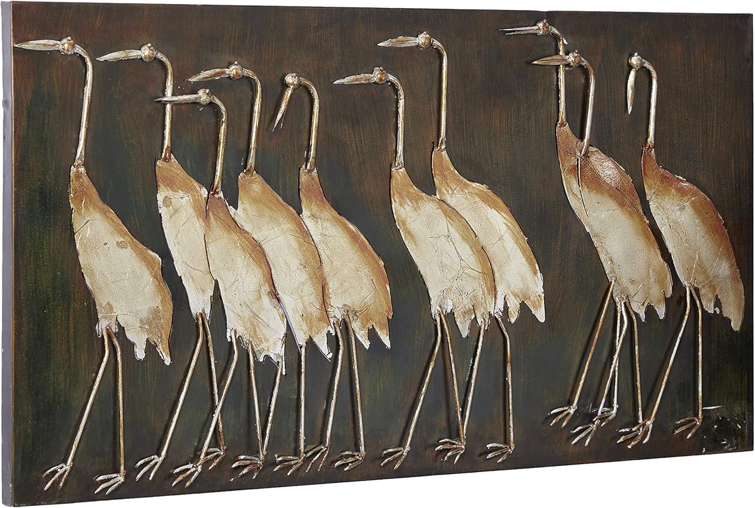 DecMode Brown Metal Bird Wall Decor