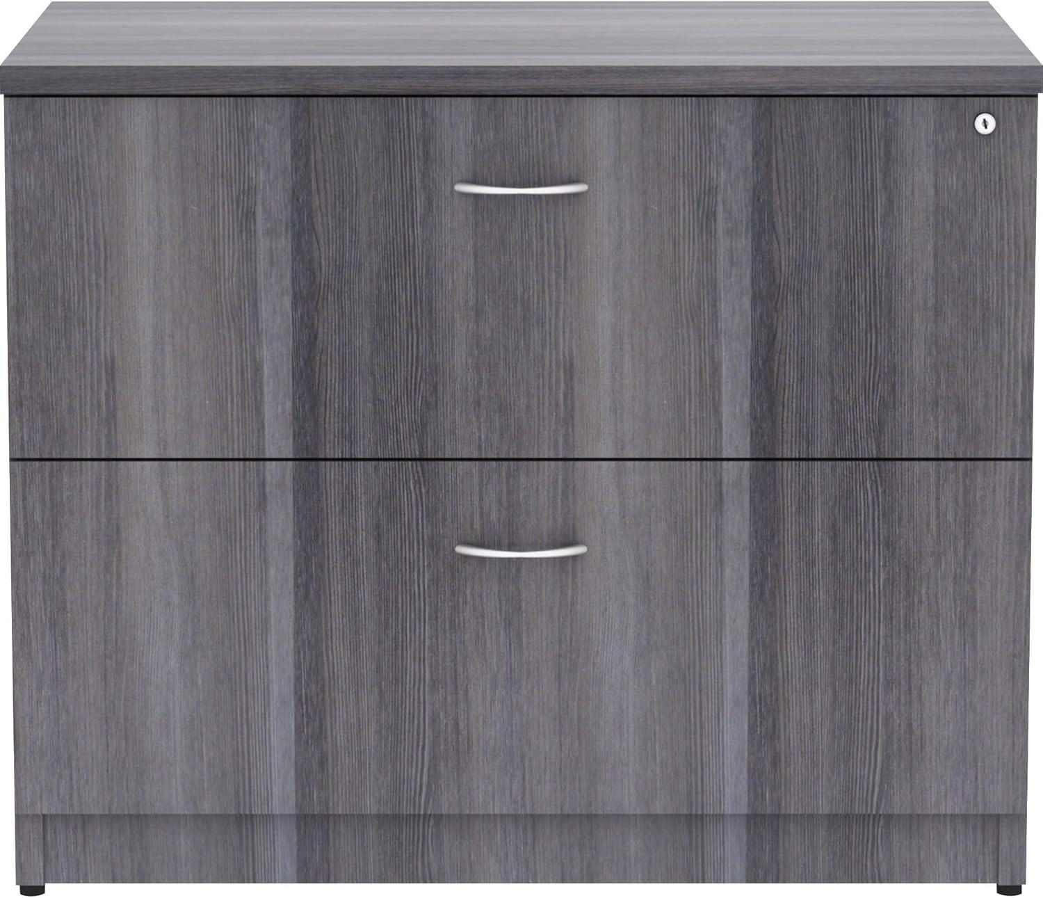 Weathered Charcoal 2-Drawer Lockable Lateral File Cabinet