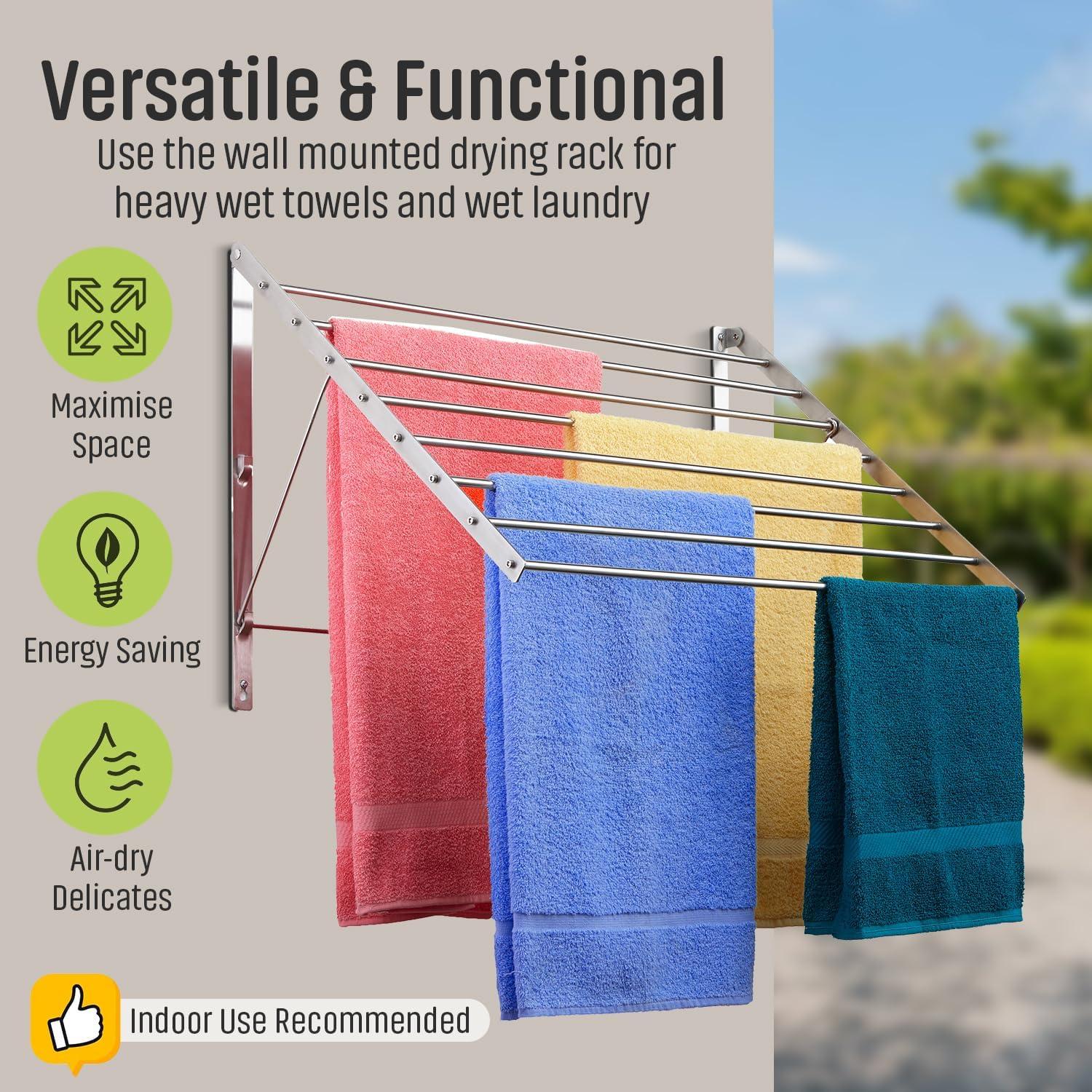 Rebrilliant Stainless Steel Foldable Wall Mounted Drying Rack