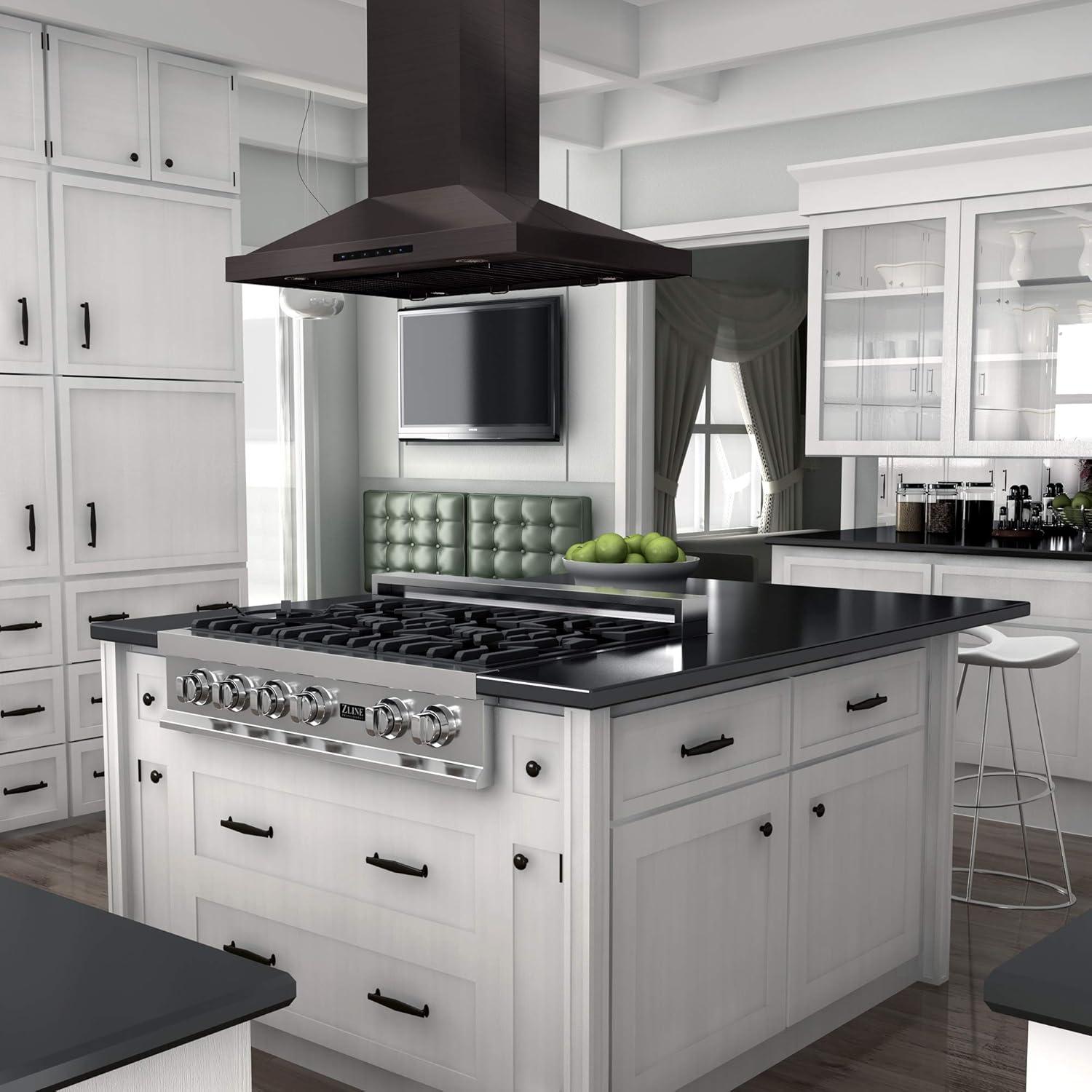36 in. Convertible Vent Isl& Mount Range Hood in Stainless Steel (GL2i-36)