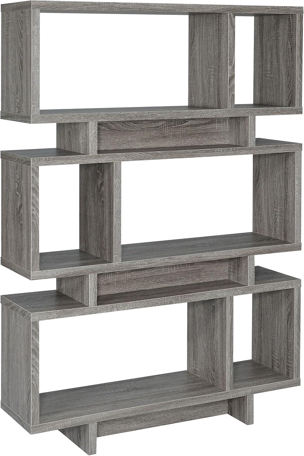 65.75" Reid 3 Shelf Bookcase Weathered Gray - Coaster