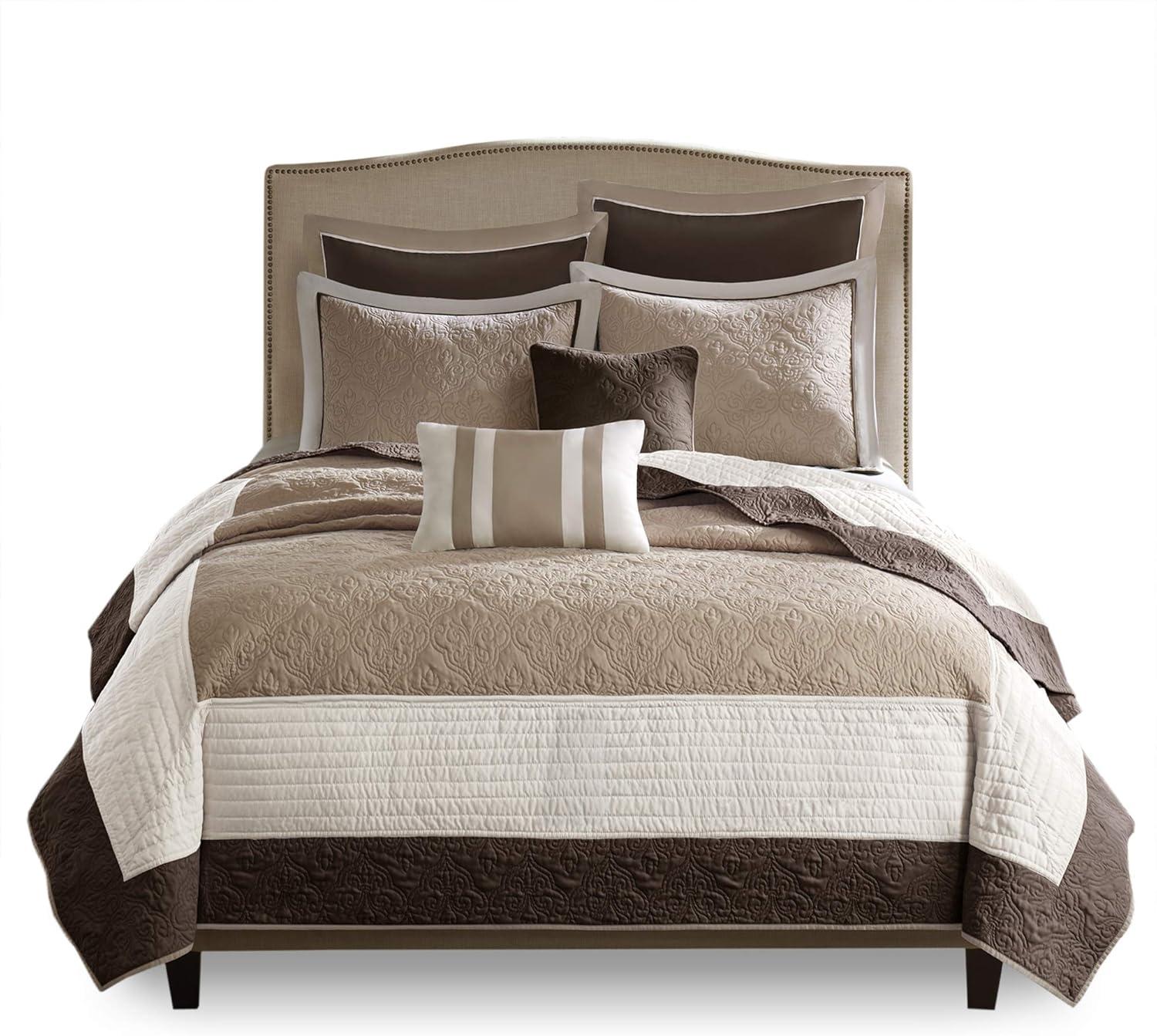 Attingham 7 Piece Quilt Set with Euro Shams and Throw Pillows