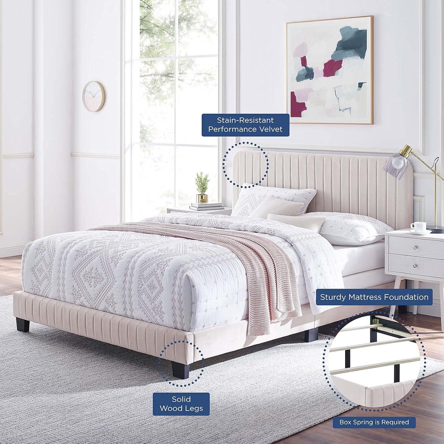 Modway Celine Channel Tufted Performance Velvet Full Bed