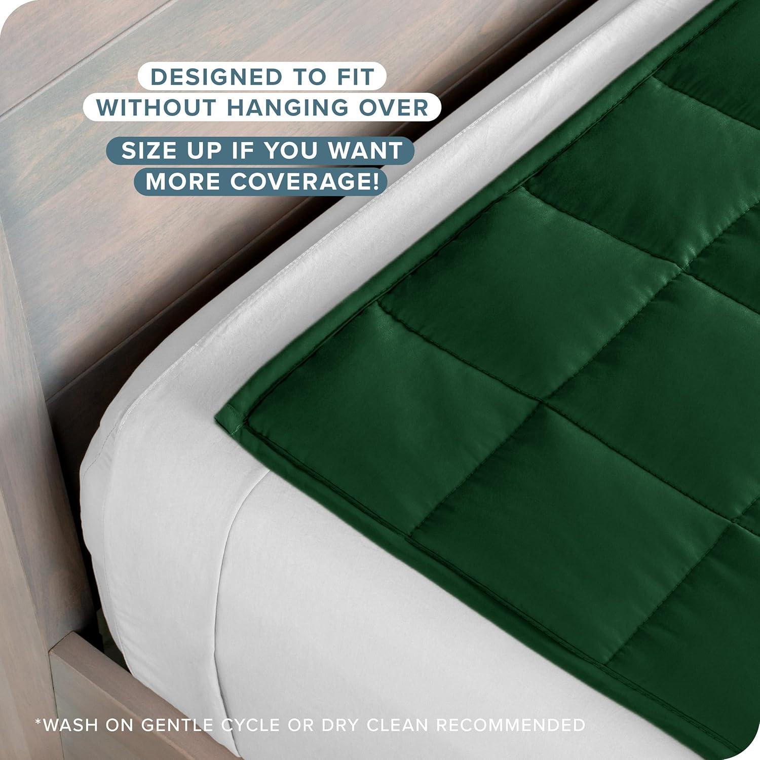 17 lb 60" x 80" Weighted Blanket Cotton Forest Green by Bare Home