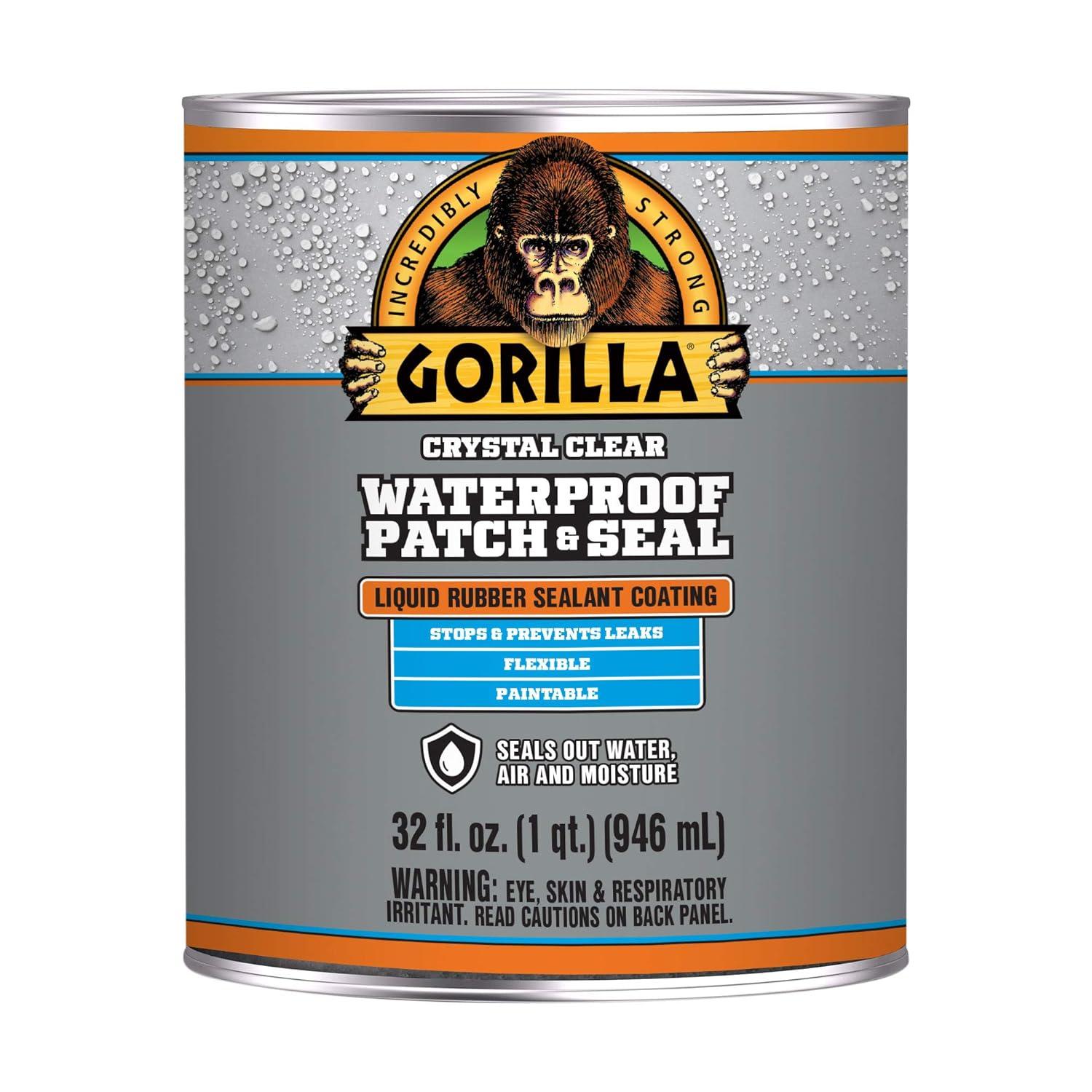 Gorilla Glue Clear Waterproof Patch & Seal Liquid Sealant, Quart. Assembled Product Weight Is 32 oz