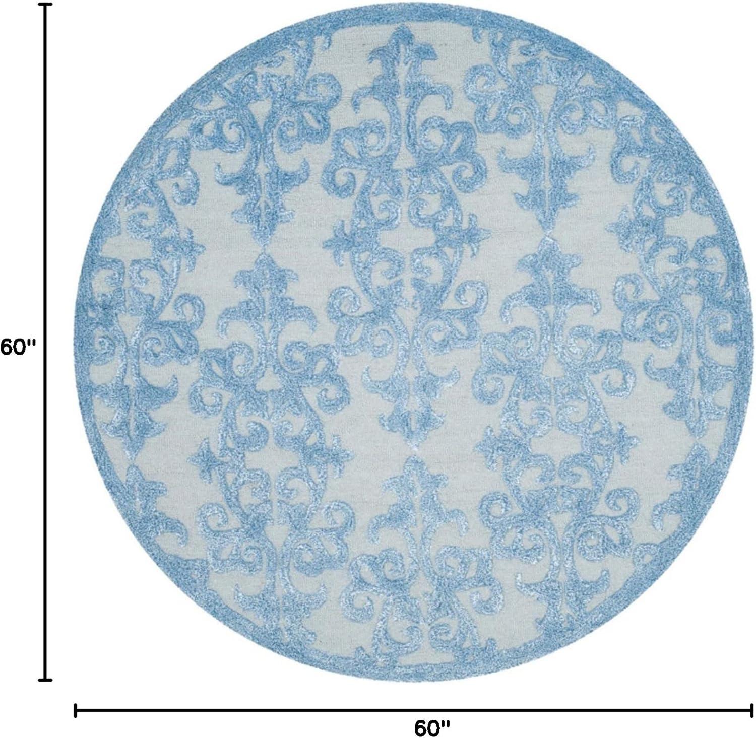 Bella BEL127 Hand Tufted Area Rug - Blue - 5'x5' - Safavieh.