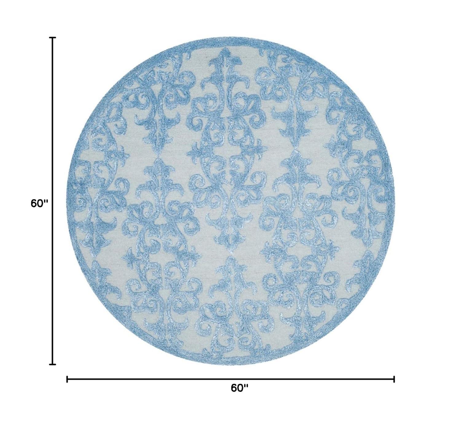Bella BEL127 Hand Tufted Area Rug - Blue - 5'x5' - Safavieh.