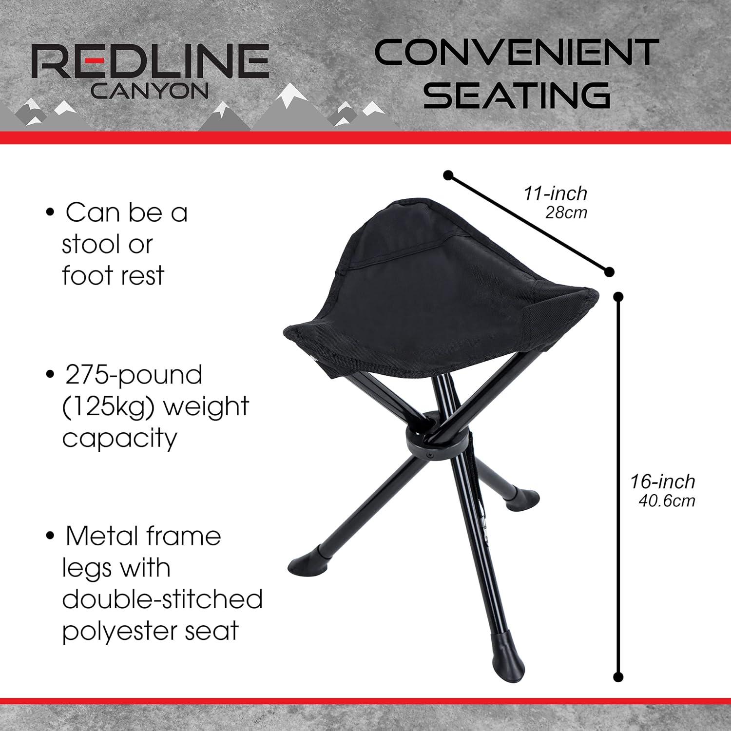 RLC Folding Camping Stool Tripod - Portable 3 Legged Ultralight Backpacking Chair
