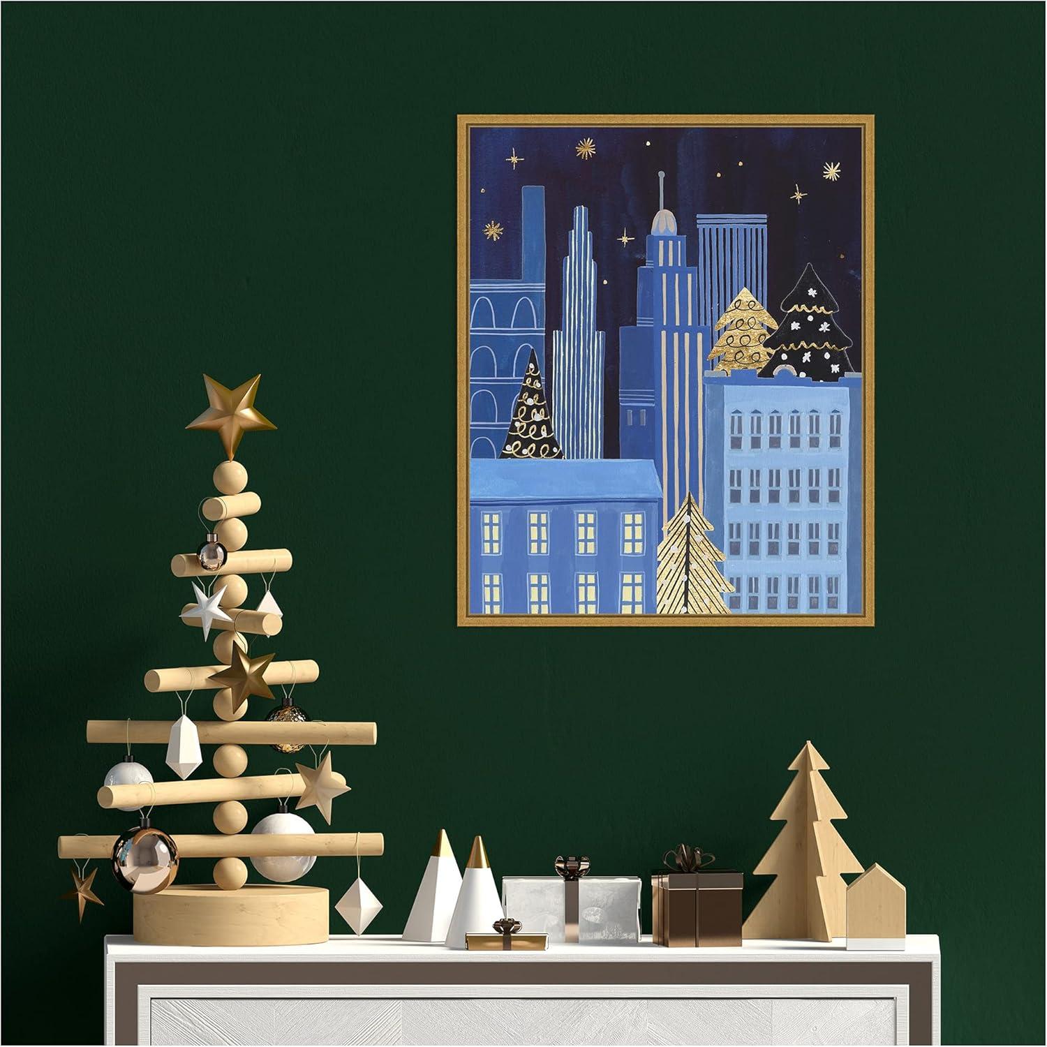 Amanti Art Holiday Night III Framed Canvas Wall Art Print