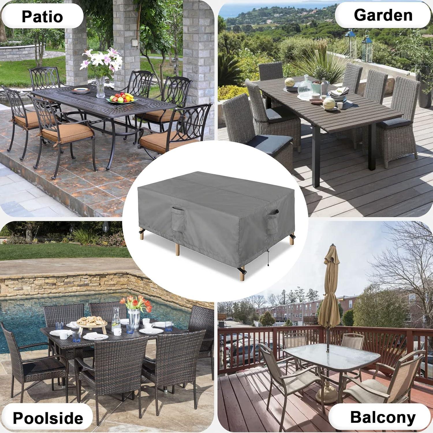 Gray Waterproof 90'' Outdoor Patio Furniture Cover