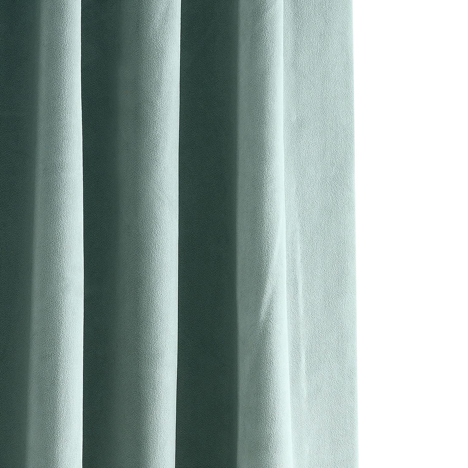Half Price Drapes Signature Skylark Blue Velvet Blackout Curtains For Bedroom(1 Panel), 50WX 120L