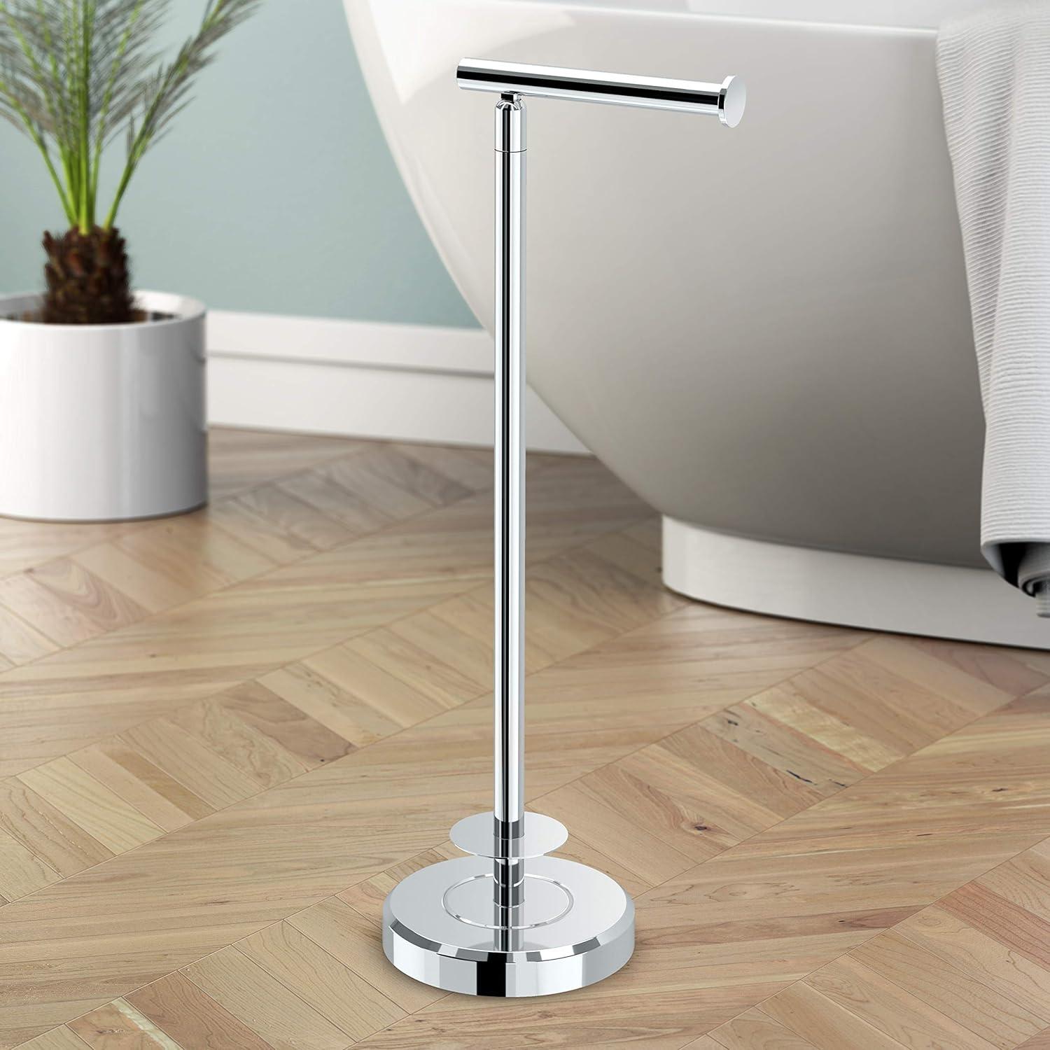 Gatco 1448C Latitude II 22" Standing Tissue Holder with Storage, Chrome