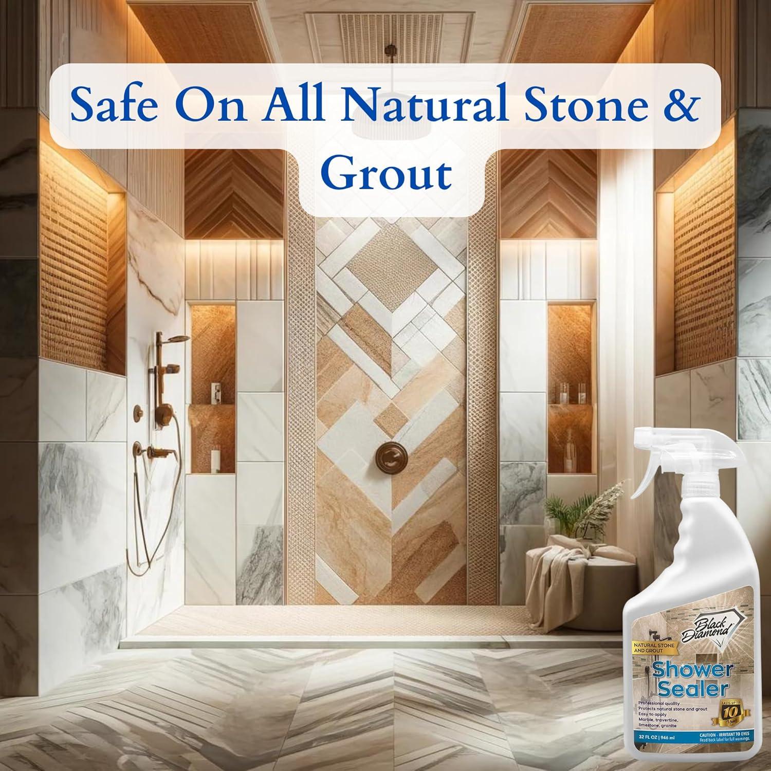 Black Diamond 32 Fl Oz Natural Stone and Grout Shower Sealer