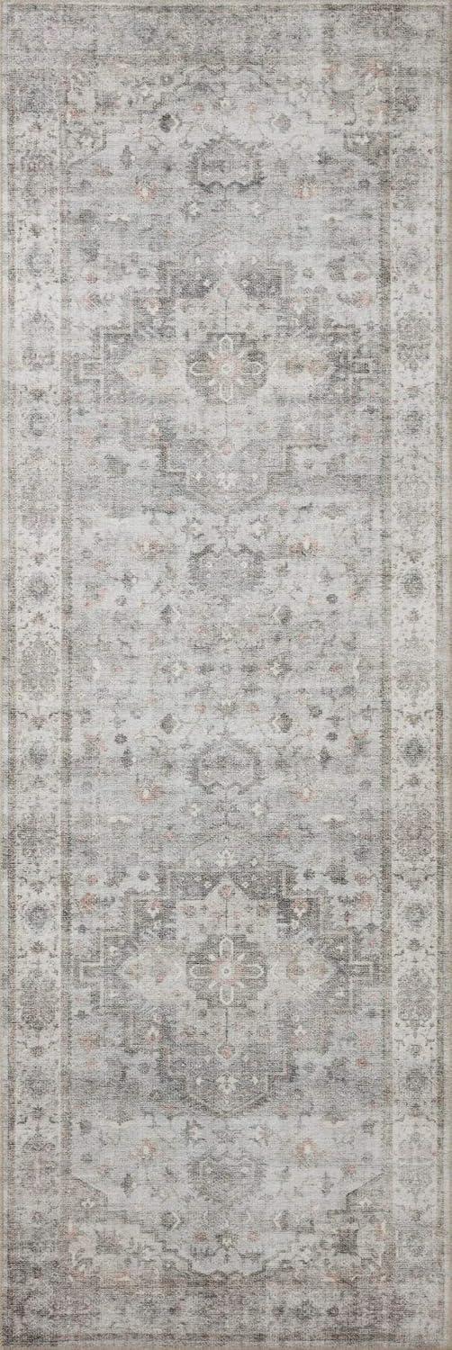 Loloi II Heidi Collection HEI-02 Dove / Blush, Oriental Area Rug 7'-6" x 7'-6" Round