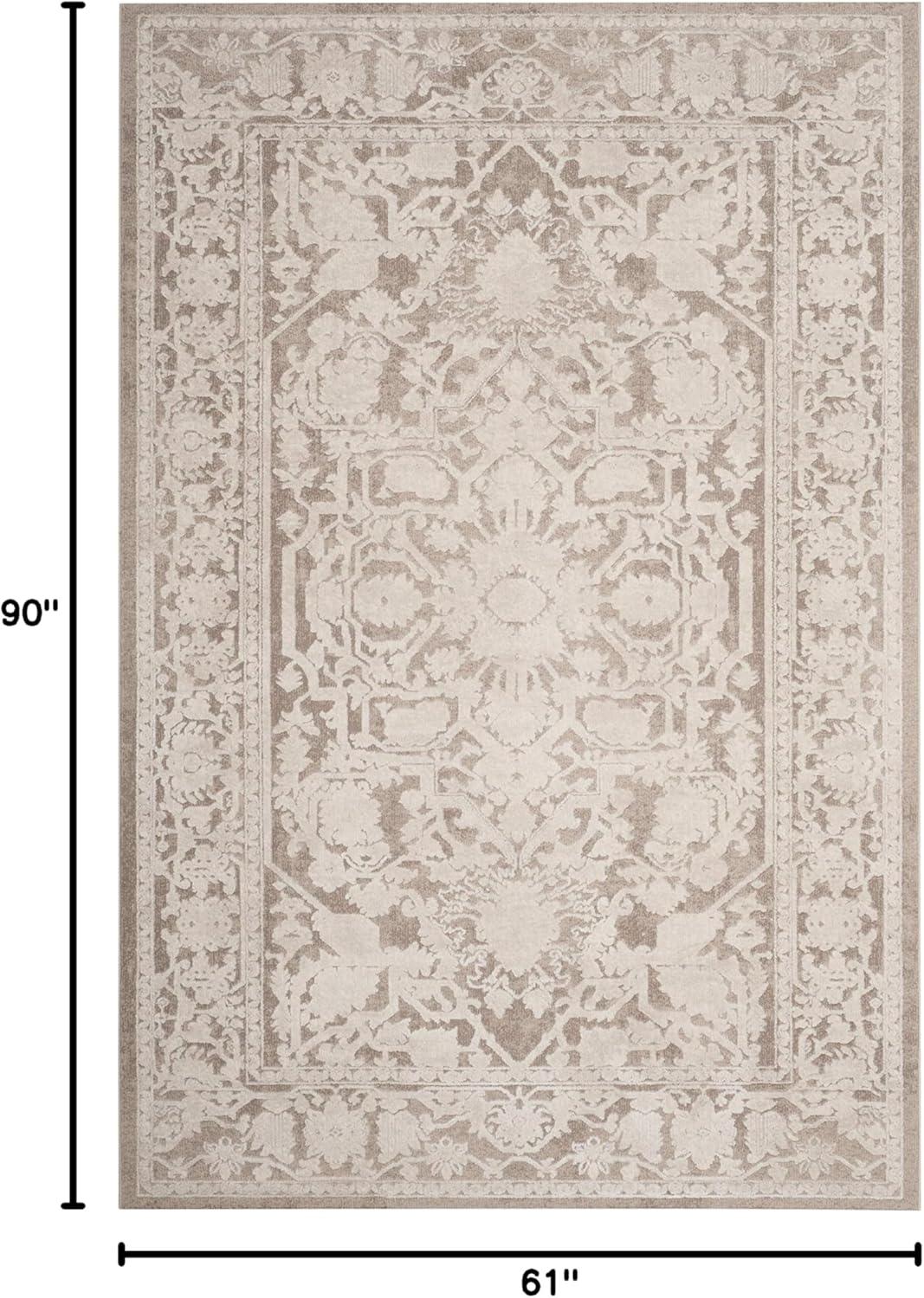 Reflection RFT665 Power Loomed Area Rug - Beige/Cream - 5'x5' - Safavieh.