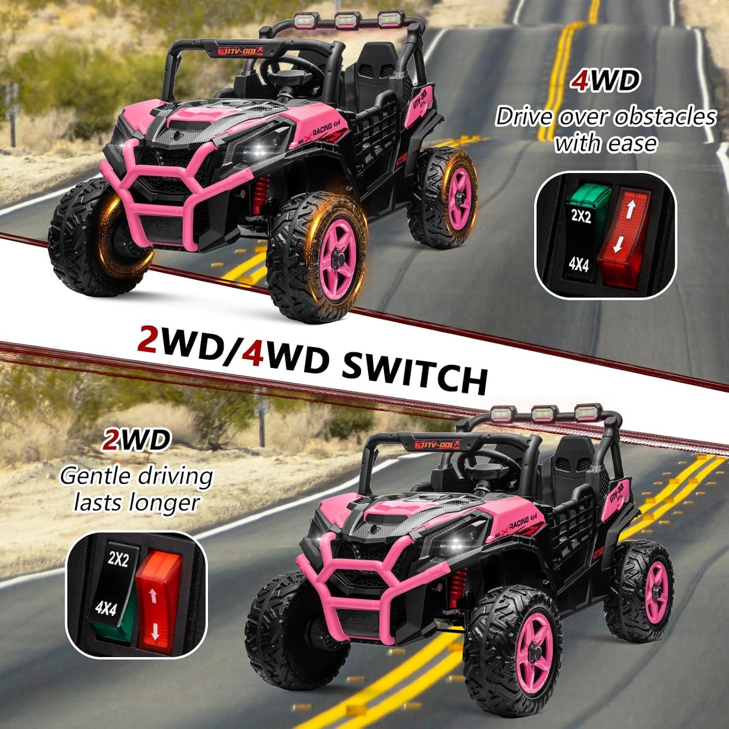 Pink 24V 2-Seater Ride-On UTV with Remote Control