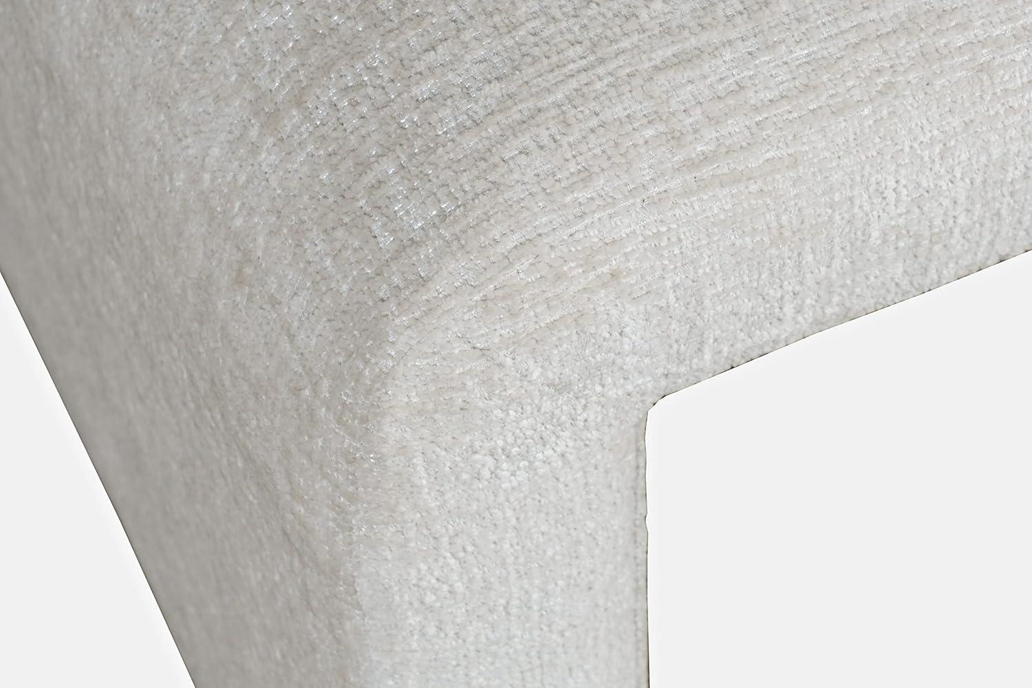 Jofran Sophia Modern Luxury Curved Upholstered Jacquard Petite Ottoman Bench - Set of 2