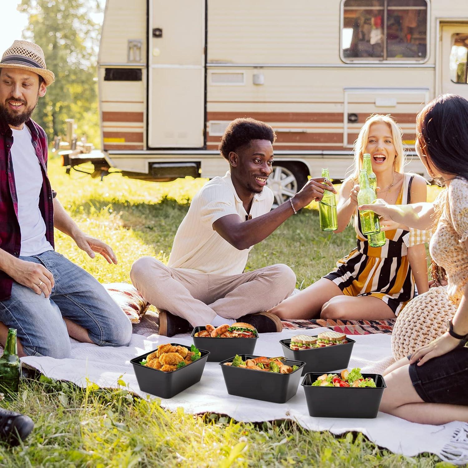 Meal Prep Containers 50Pack - 34oz Food Storage Containers with Lids, Reusable Food Prep Containers, Disposable To Go food Containers for Takeout, BPA Free, Stackable, 1000ml, Microwave/Freezer Safe