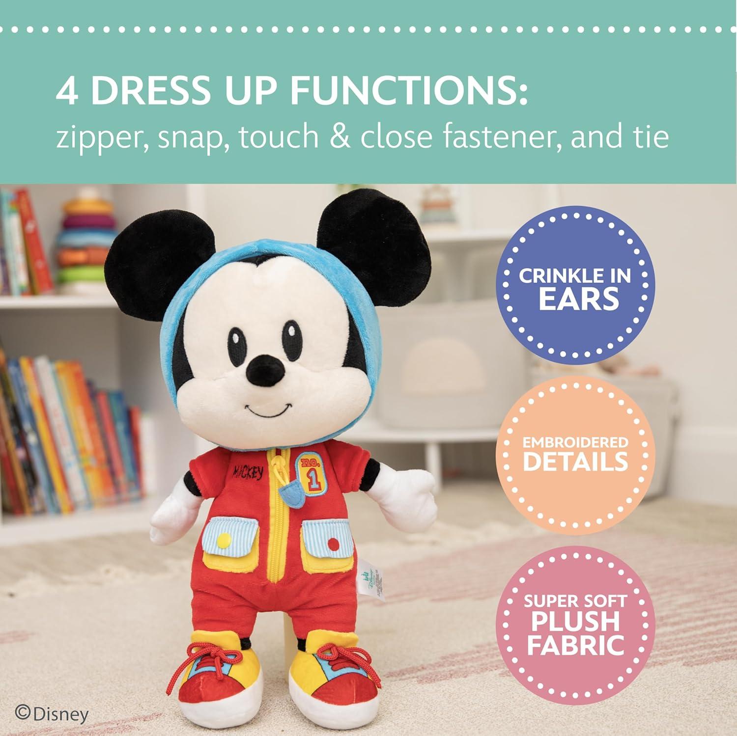 Disney Baby Mickey Mouse 16" Inch Dress and Play Stuffed Animal Plush Toy