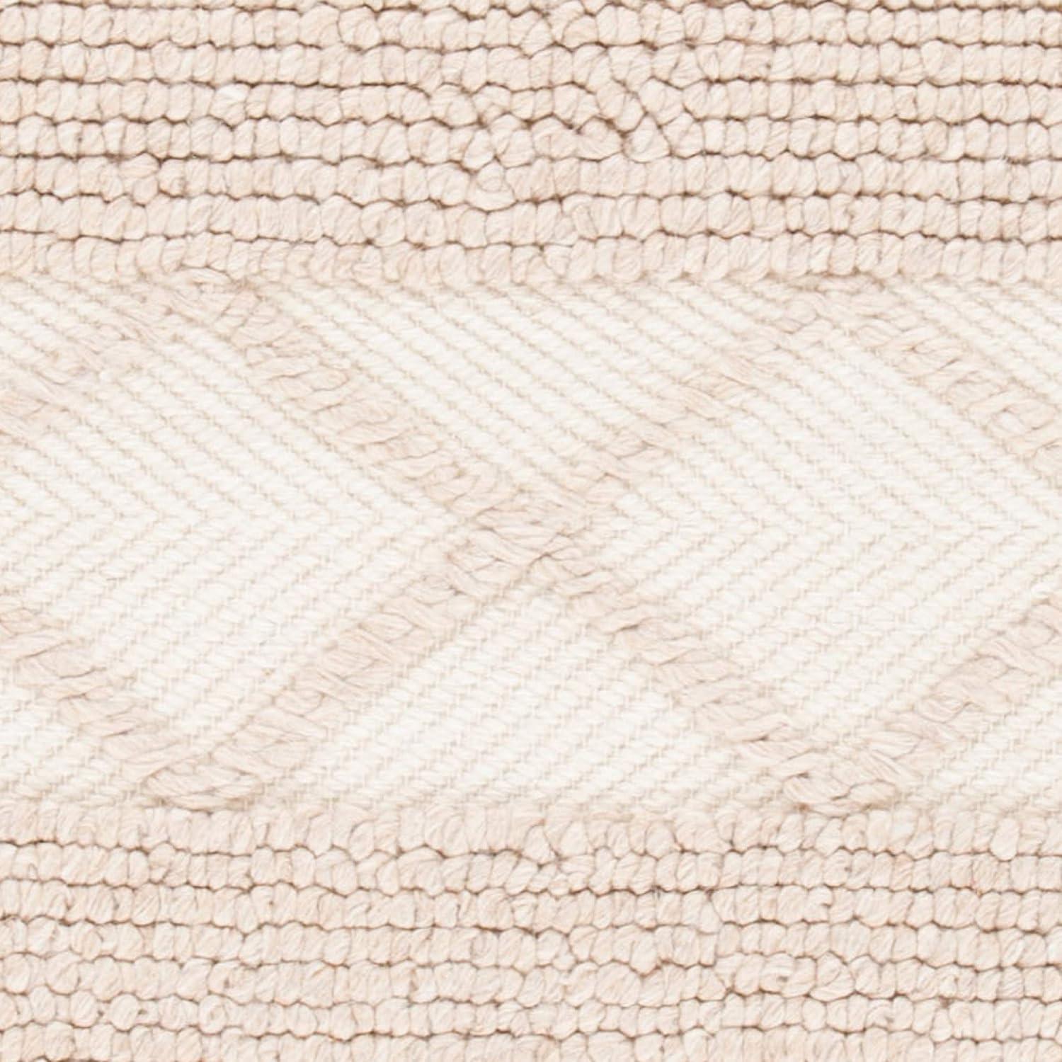 Highland Dunes Tulane Natura Hand Woven Wool/Cotton Geometric Rug in Beige