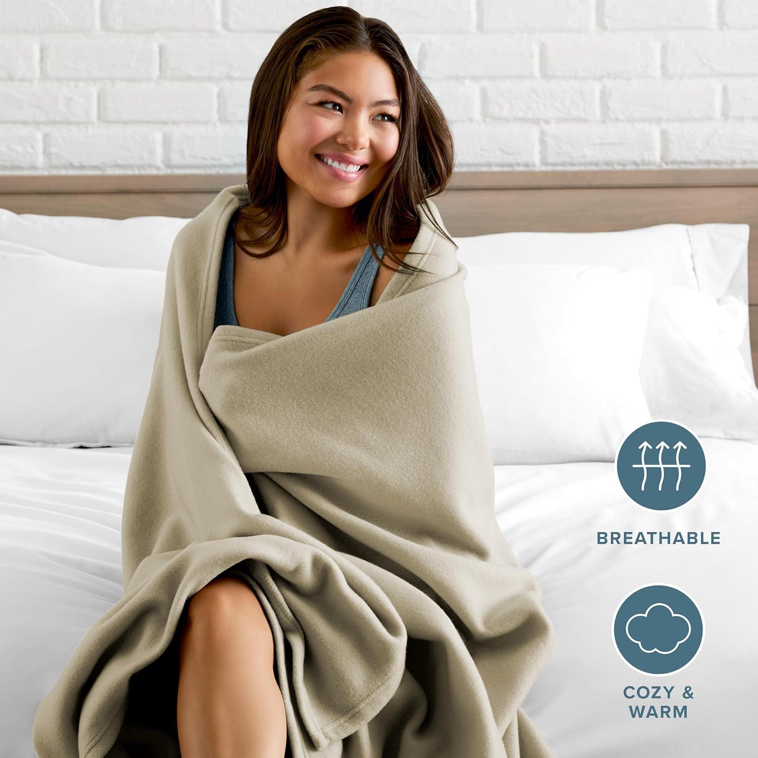 Bare Home Lightweight Polar Fleece Blanket