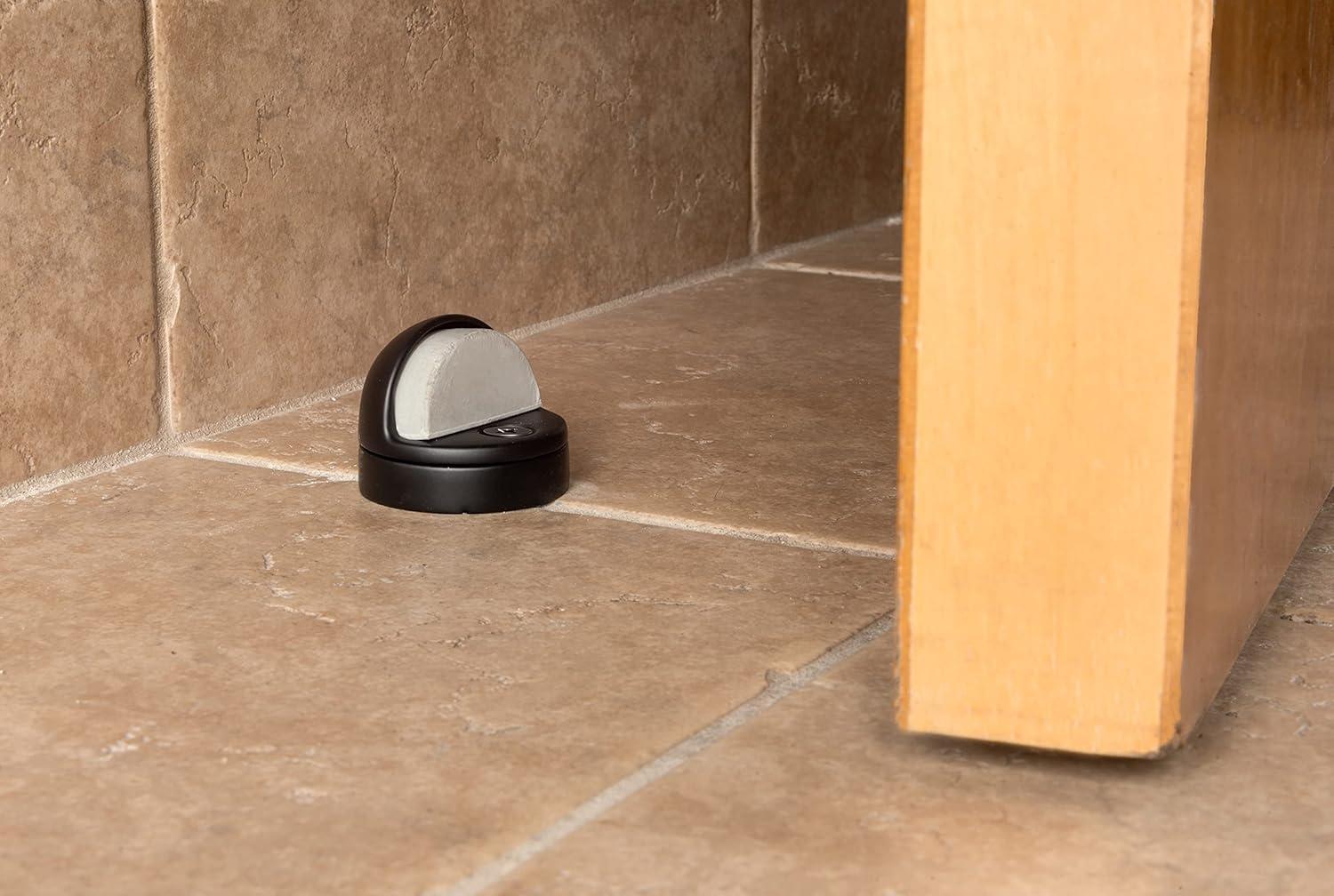 Matte Black Dome Floor Door Stop with Rubber Bumper, 10-Pack