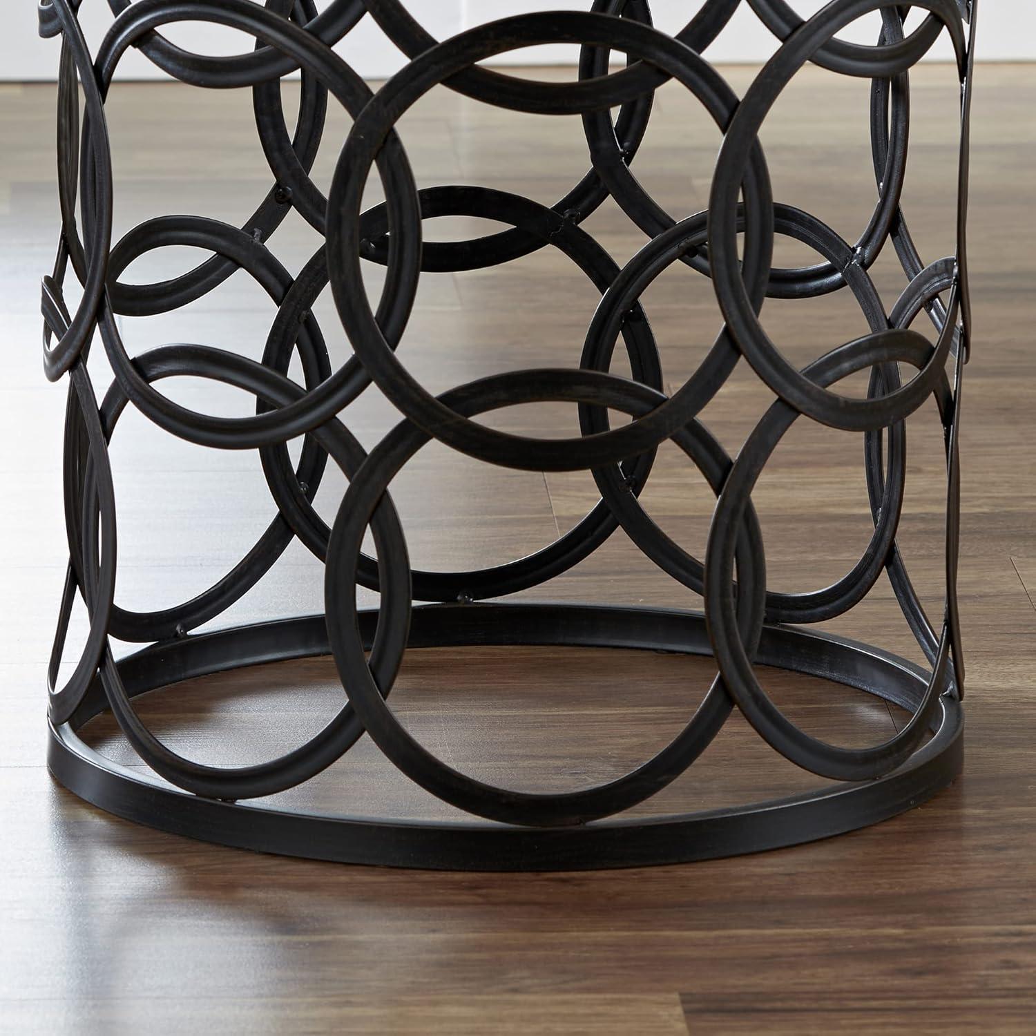 FirsTime & Co. Interlocking Circles Side Accent Table, 22"H x 16.75"W x 16.75"D, Oil Rubbed Bronze