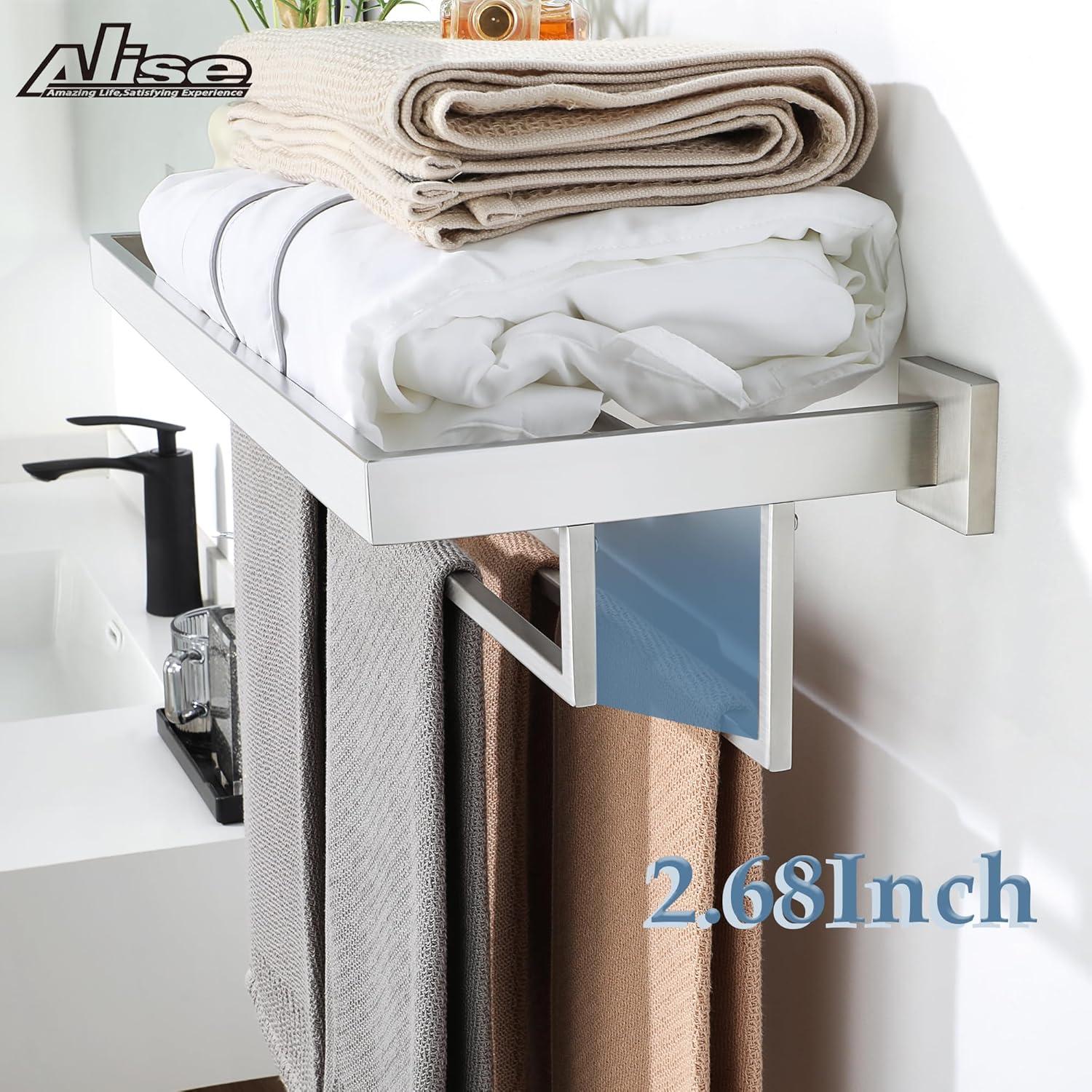 Double Towel Bar, 24 Inch Towel Racks for Bathroom, Modern Towel Holder for Bathroom Wall