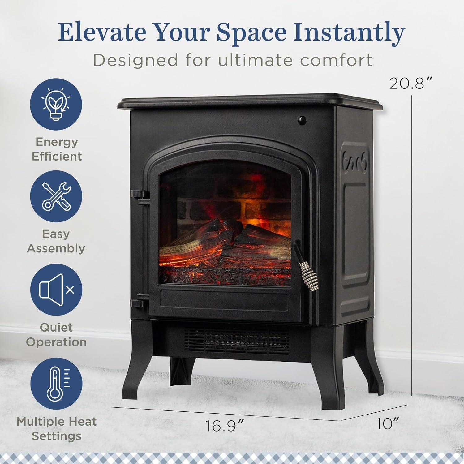 Country Living Country Living Smart Infrared Electric Fireplace Stove Heater, Alexa and Google Home Compatible