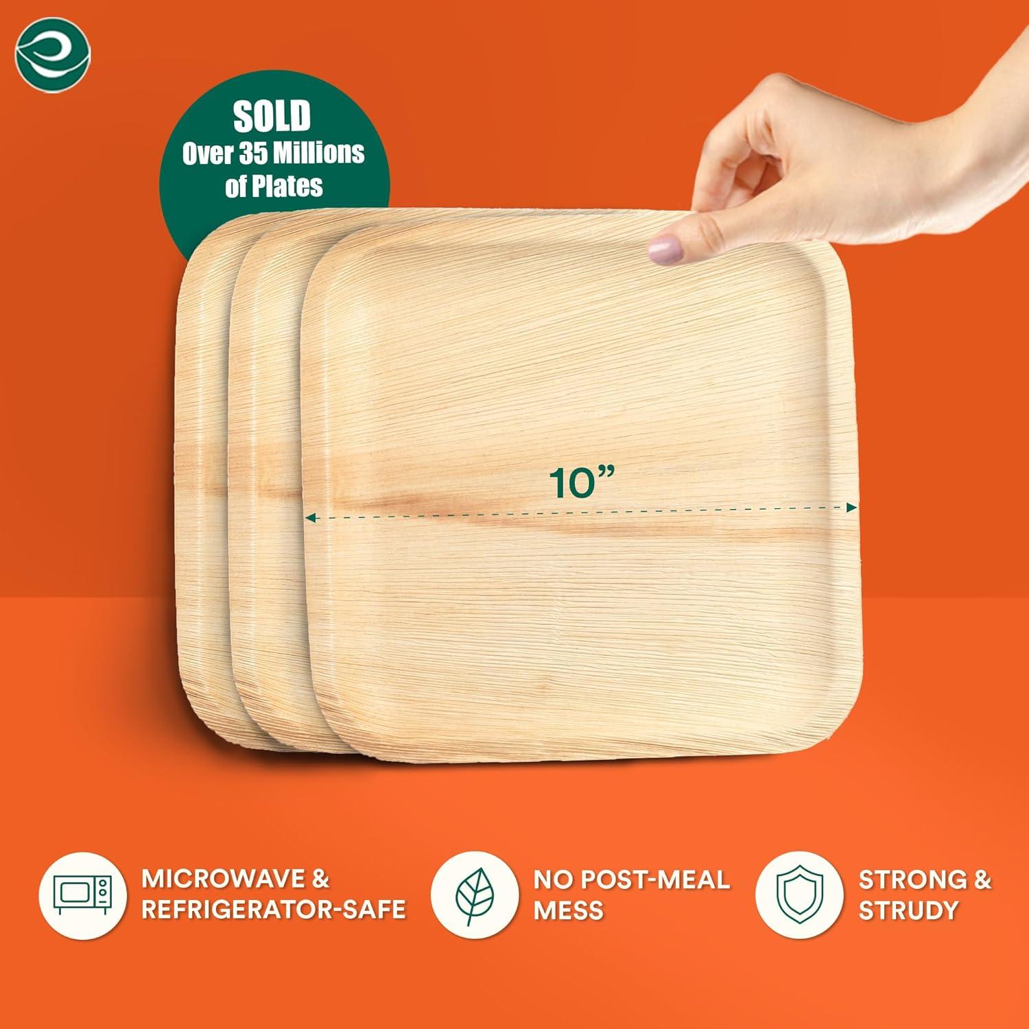Ecosoul Home - Palm Leaf Plates 8 In Sqr - Case Of 8-20 Ct