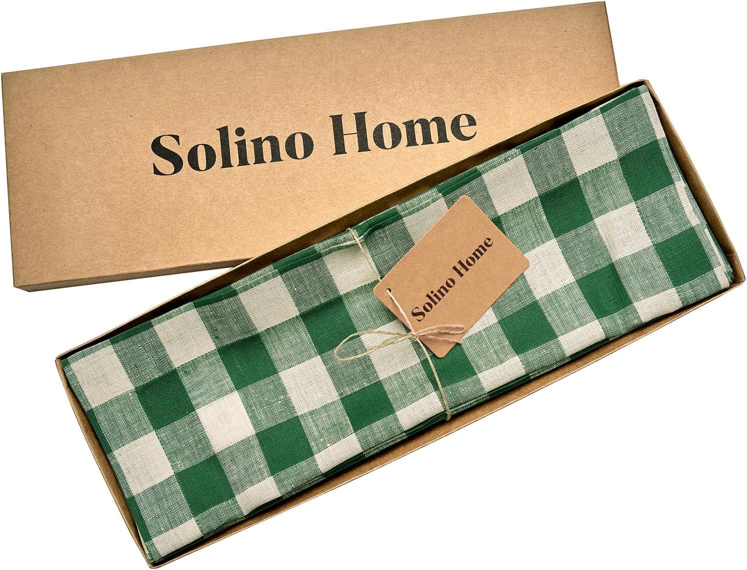 Solino Home Morgan Check - 100% Pure Linen Placemats (Set of 4)