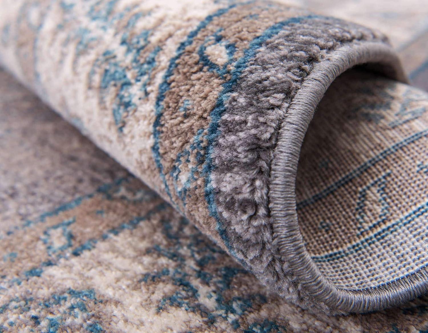 Unique Loom 7' 1 x 10' 0 Gray Salzburg Altstadt Area Rug