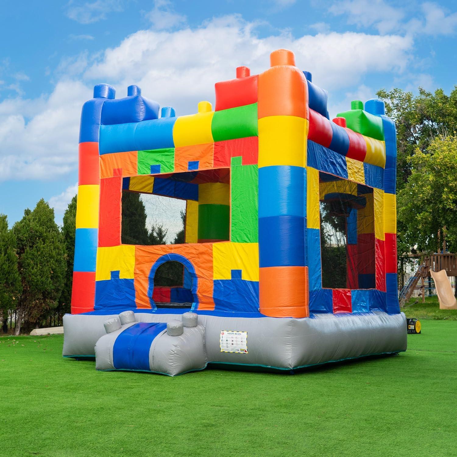 Colorful Commercial Grade Inflatable Bounce House with Slide