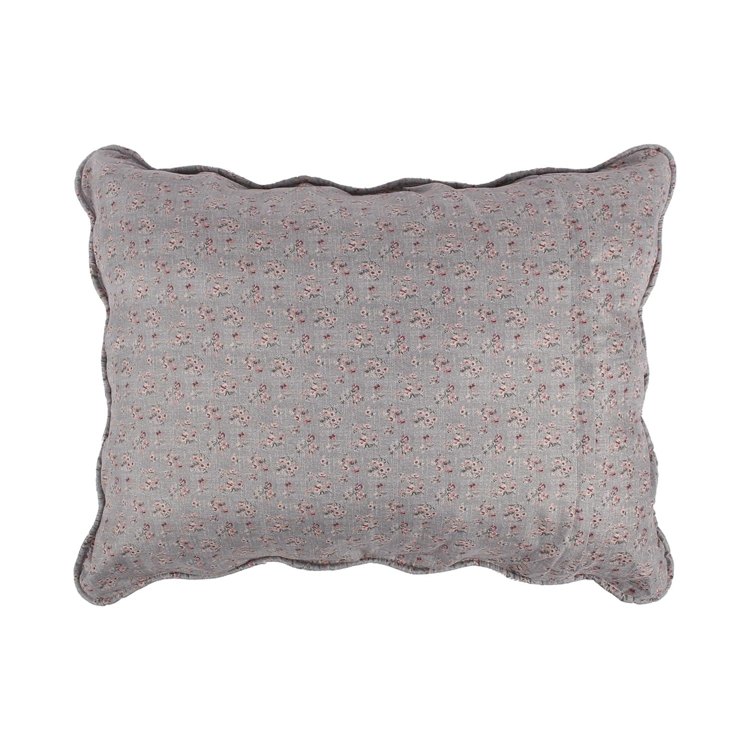 Giulia Fabulous Floral & Stencil Prints Pillow Sham 20" x 26" Gray by Barefoot Bungalow
