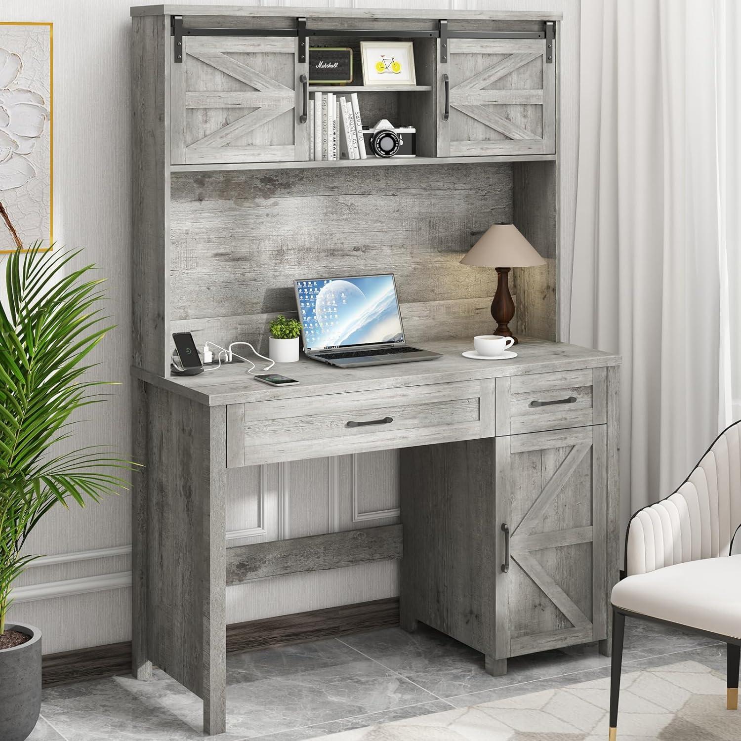 Farmhouse 47" Executive Desk, Computer Desk with Drawers and Storage Cabinet, is versatile and suitable for a variety of people