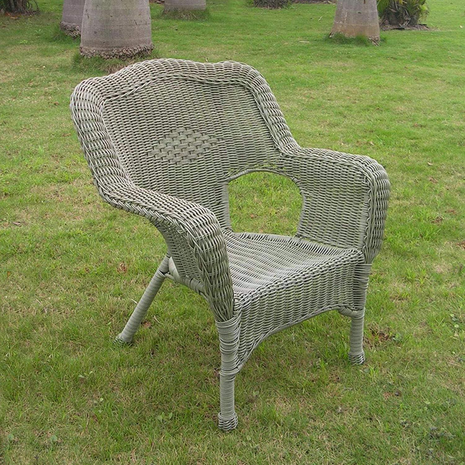 International Caravan Monaco Resin Patio Chair in Mocha (Set of 2)