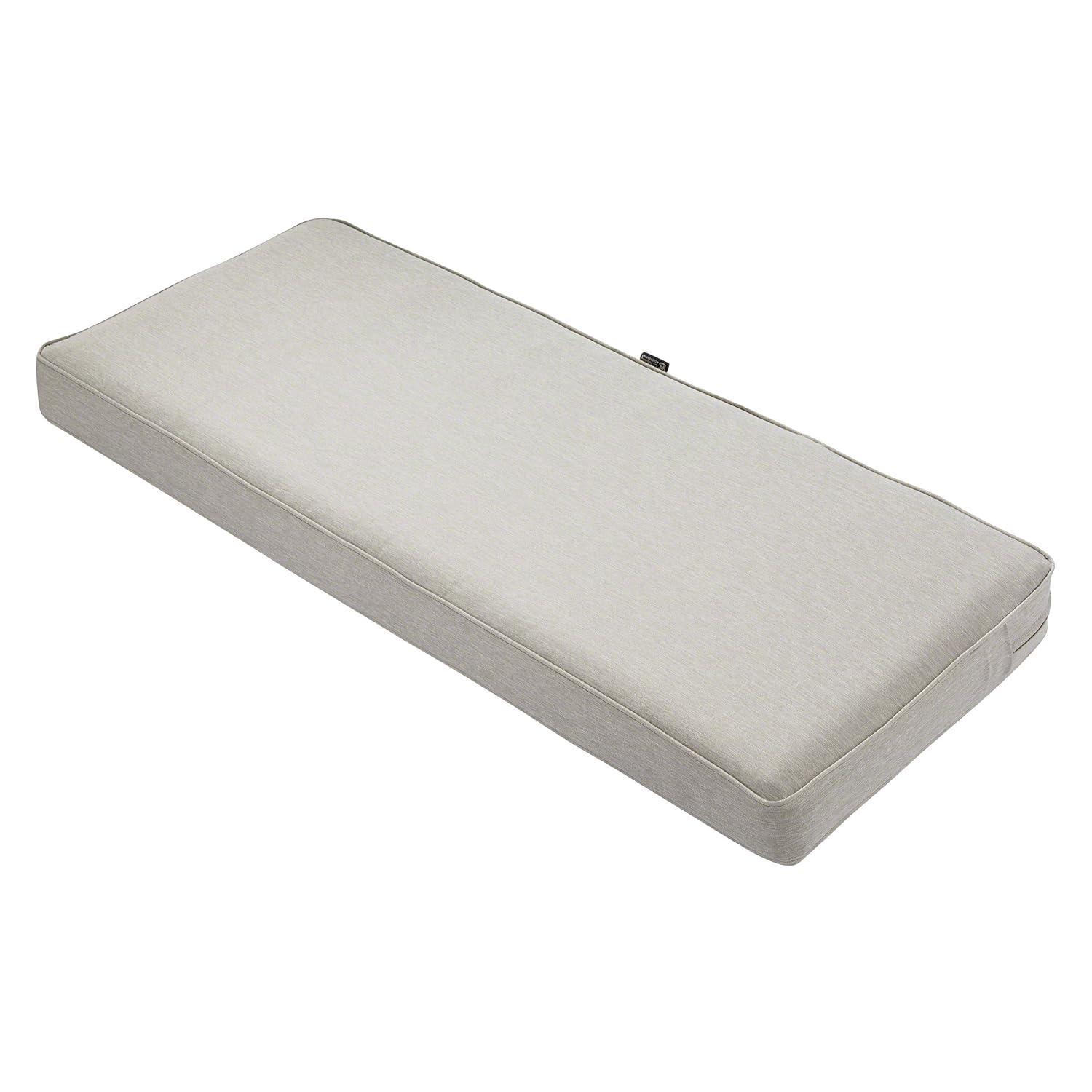 Classic Accessories Montlake FadeSafe Water-Repellent 48 x 18 x 3 Inch Outdoor Bench Cushion, Heather Grey