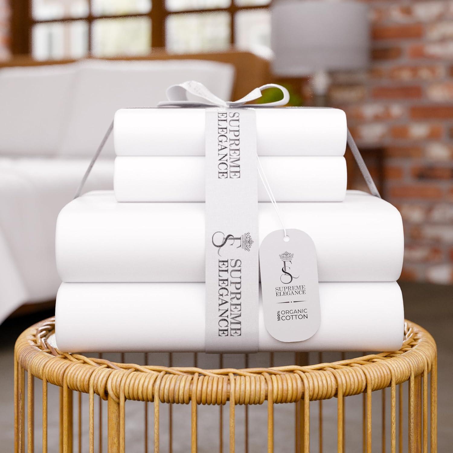 Purity Home Organic 100% Cotton Breathable & Lightweight Deep Pocket Sheet Set