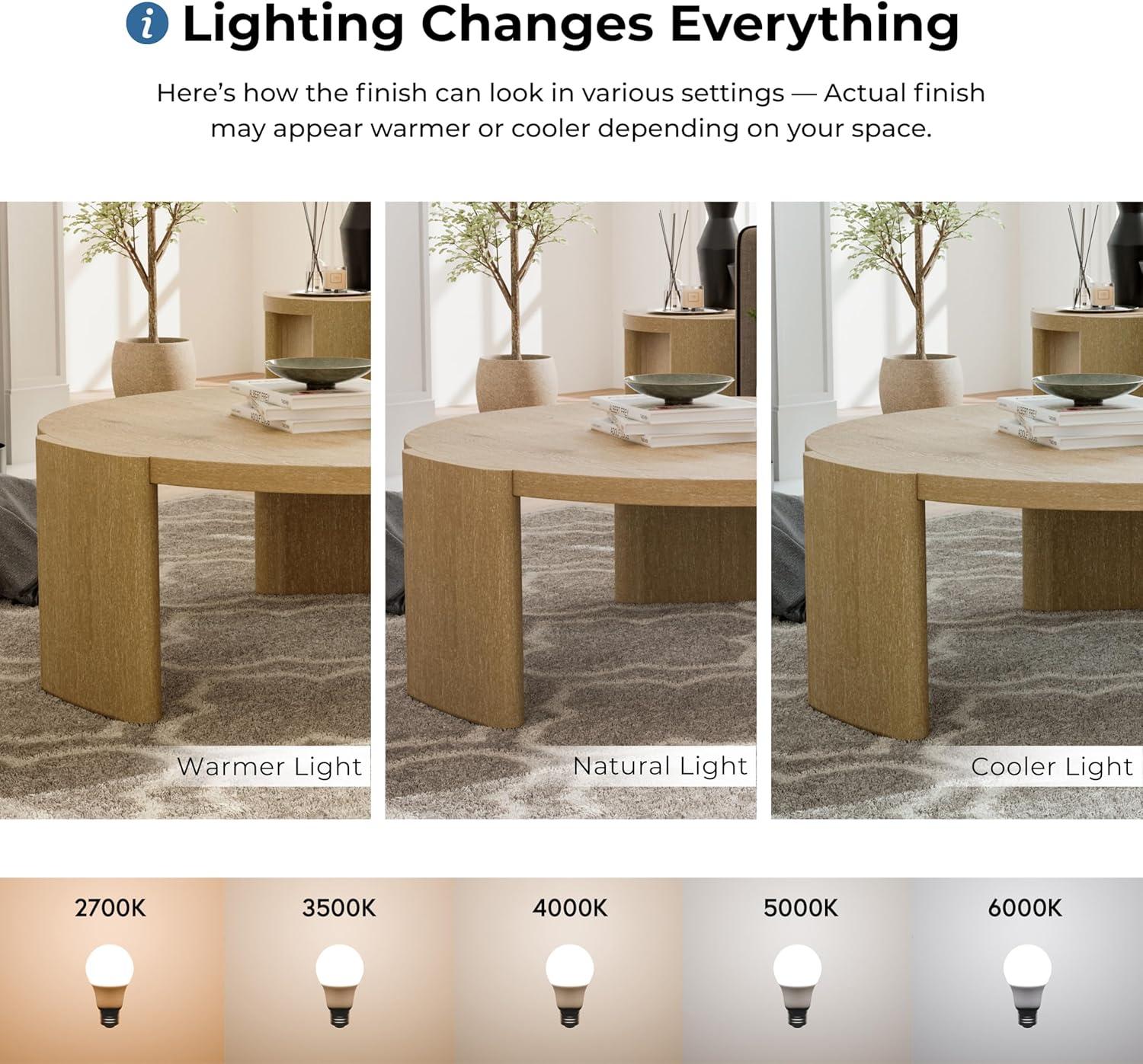 Furniture of America Honora Modern Wood 42-inch Oval Coffee Table with Plinth Base, Oak