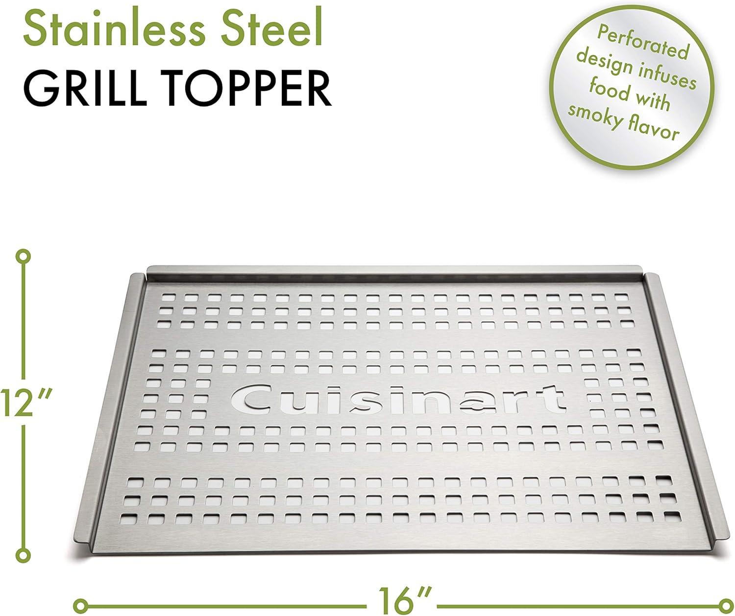 Stainless Steel Perforated Grill Topper with Raised Sides