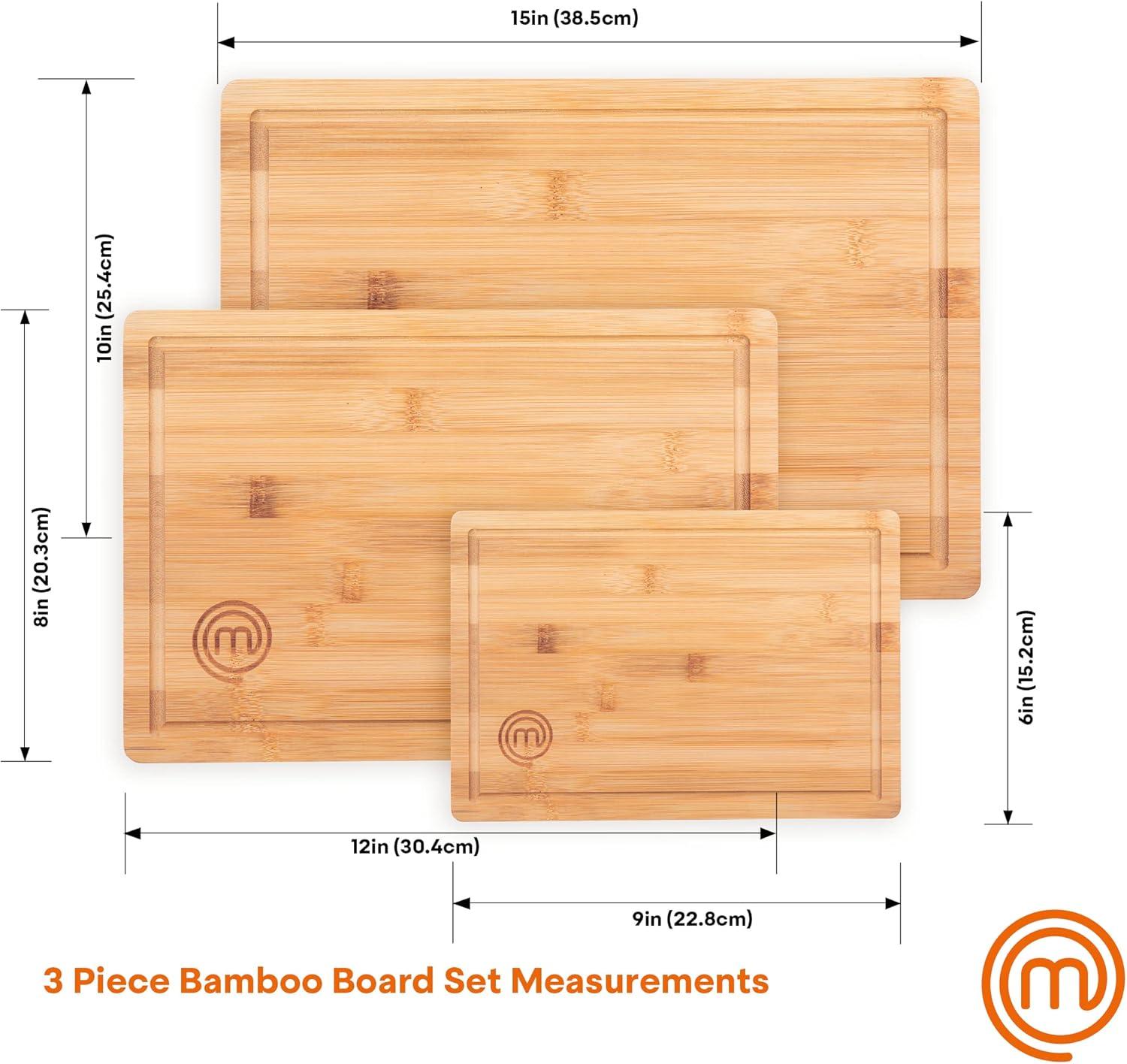 Eco-Friendly Bamboo Cutting Board Set with Juice Grooves