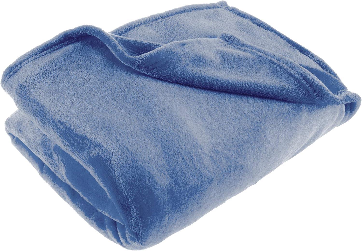 Flannel Fleece Throw Blanket- For Couch, Home Décor, Sofa & Chair- Oversized 60 x 70 - Lightweight, Soft & Plush Microfiber in Infinity Blue by LHC