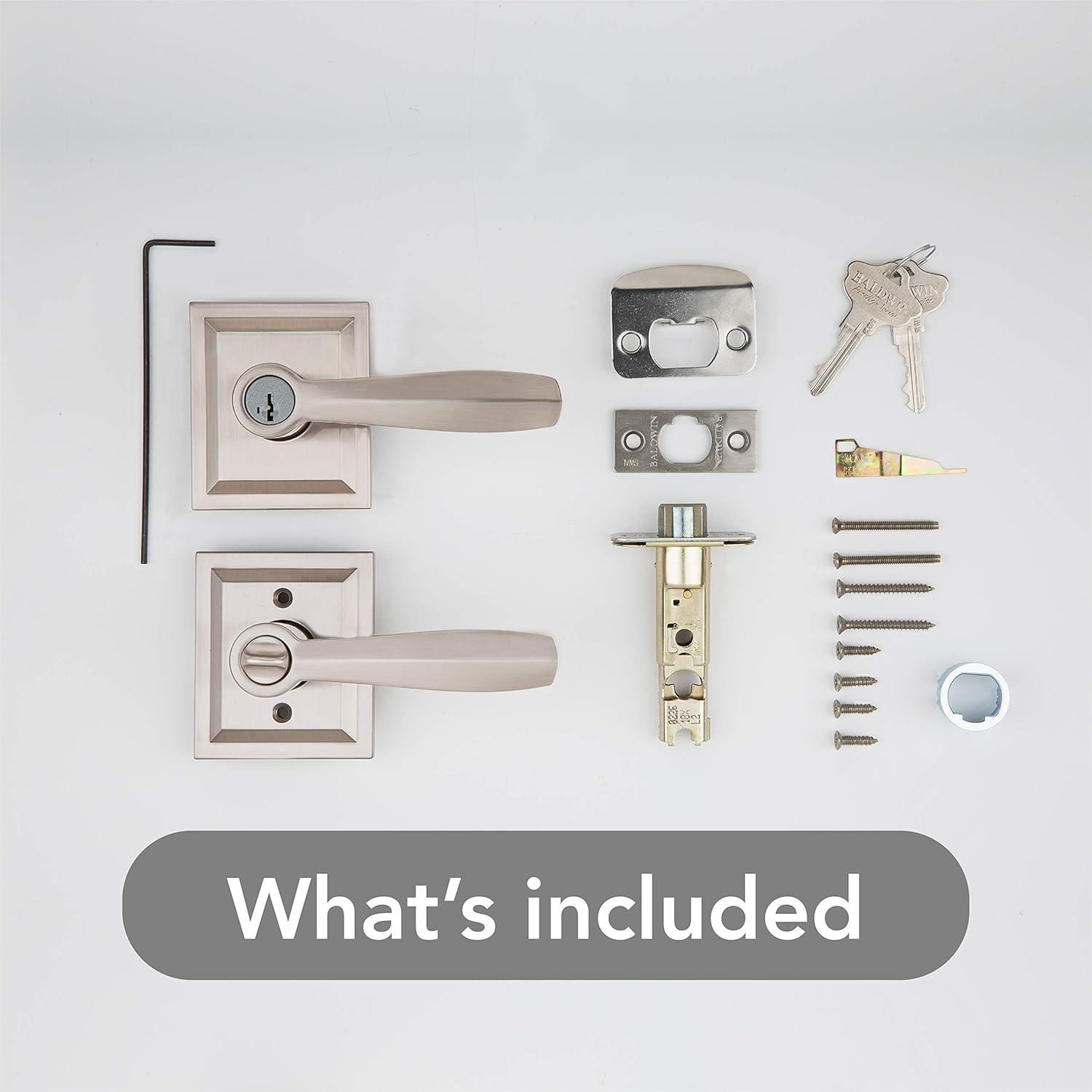 Baldwin Torrey Low Profile Rose Keyed Entry Lever Featuring Smartkey in SN