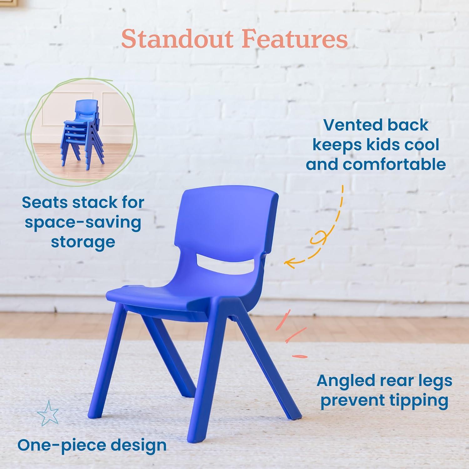 ECR4Kids Plastic School Stack Chair, Classroom Furniture