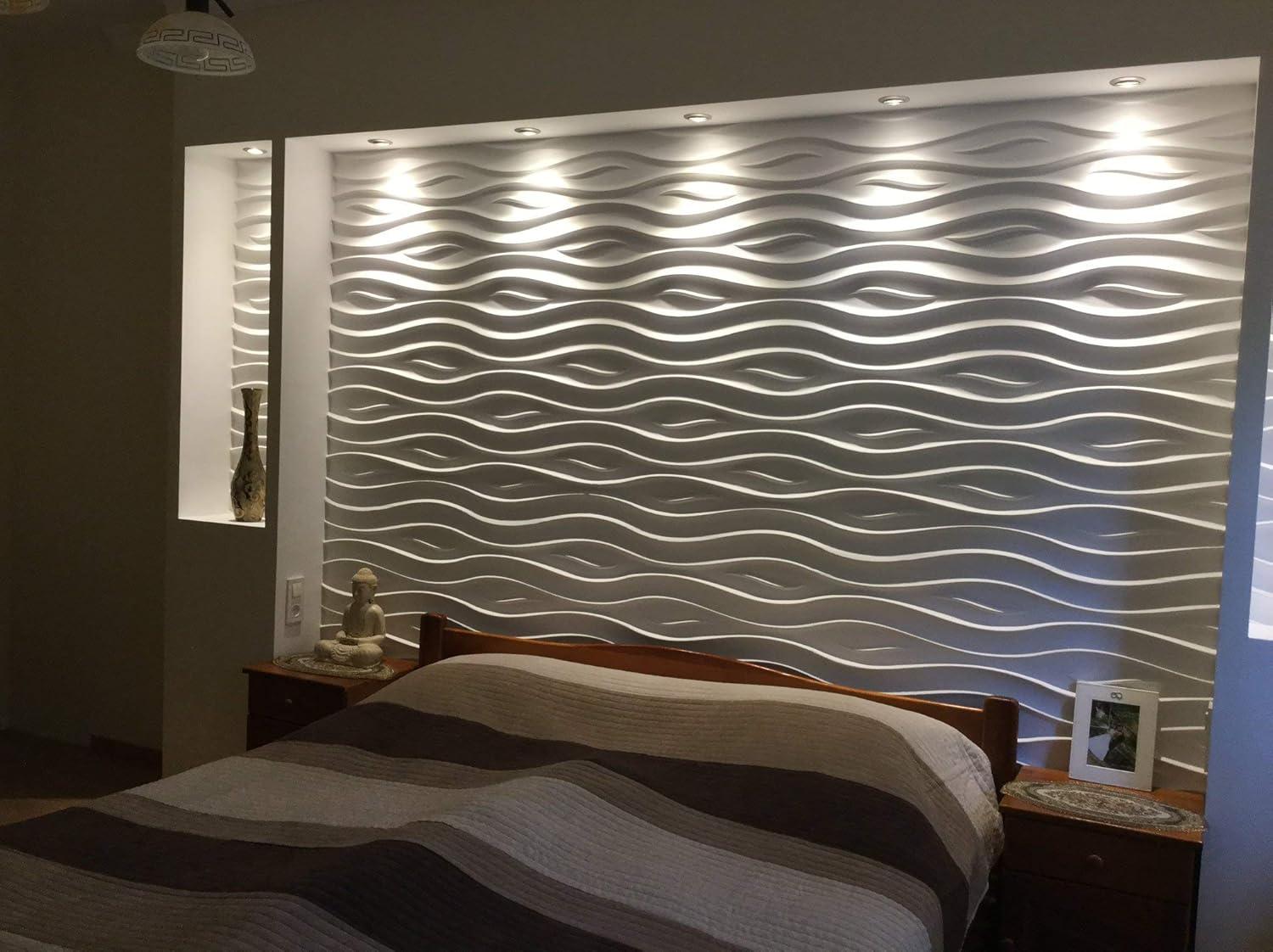 White 3D Geometric Textured Decorative Wall Panels