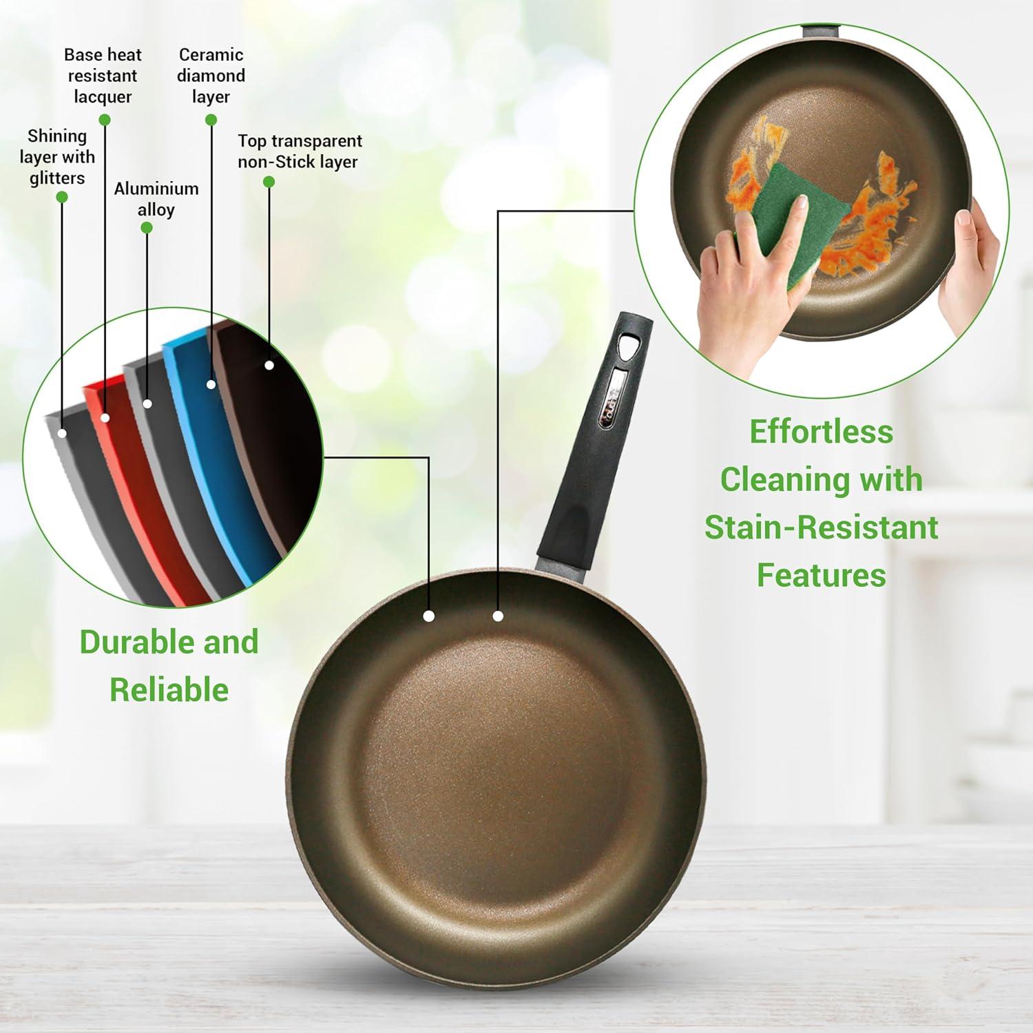 NutriChef 12 - Piece Non-Stick Aluminum Cookware Set