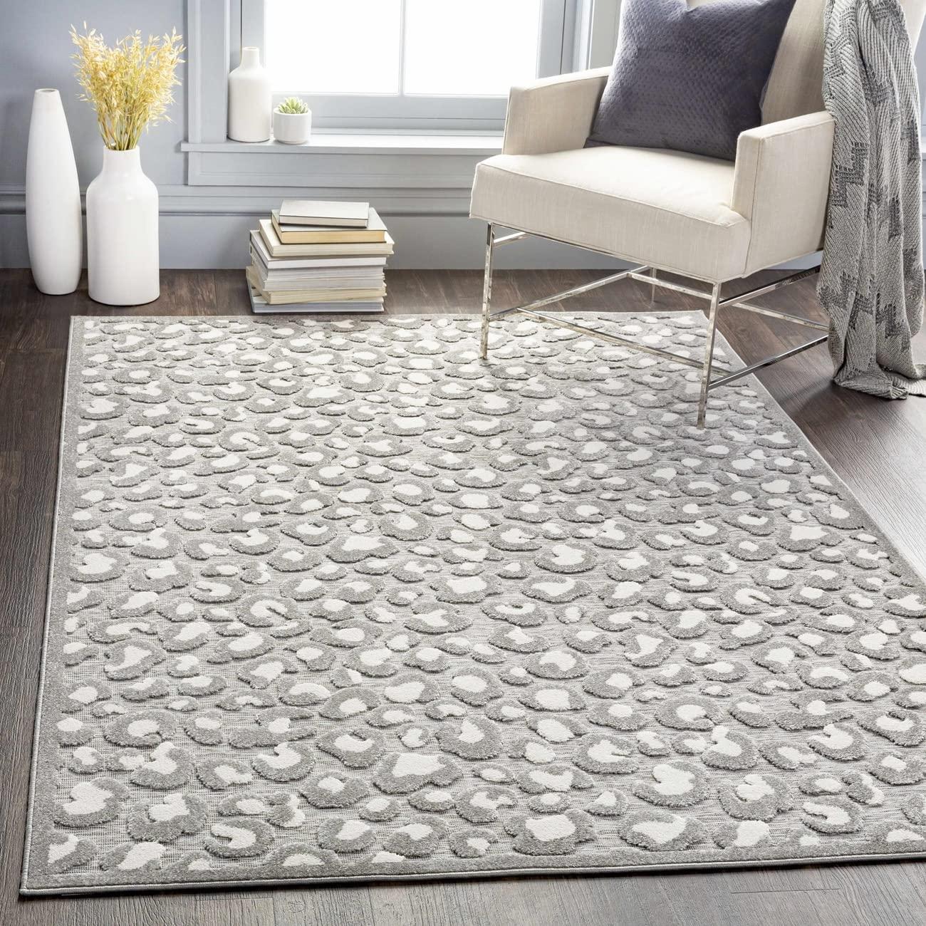 Mark & Day Vossen 5'3"x7'3" Rectangle Woven Indoor and Outdoor Area Rugs Medium Gray