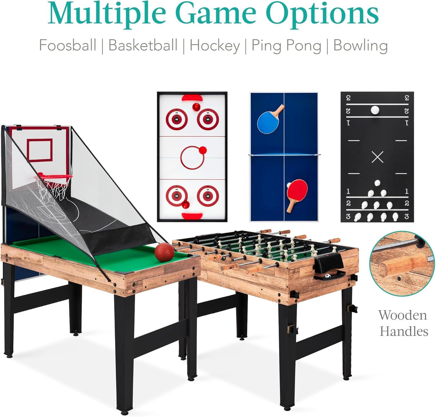 Best Choice Products 13-in-1 Combo Game Table Set w/ Ping Pong, Foosball, Basketball, Air Hockey, Archery