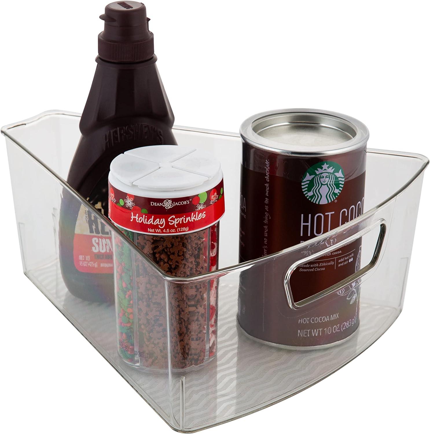 Kitchen Details 2 Pack Triangular Lazy Susan Organizer Bins in Clear